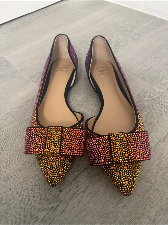 INC International Concepts Shoes - Crystal-Embellished Pointed Flats in Pink Ombré  - INC
